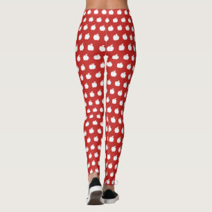Yoga och genomkörare för rött äpplefruktmönst leggings