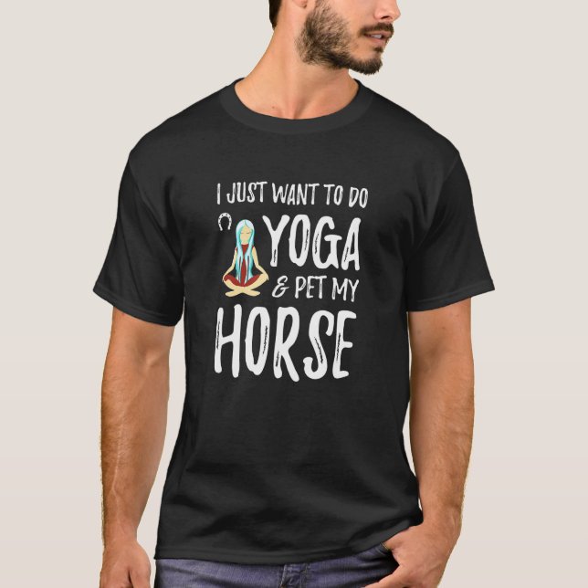 Yoga och Hund för häst Mamma Idea T Shirt (Framsida)