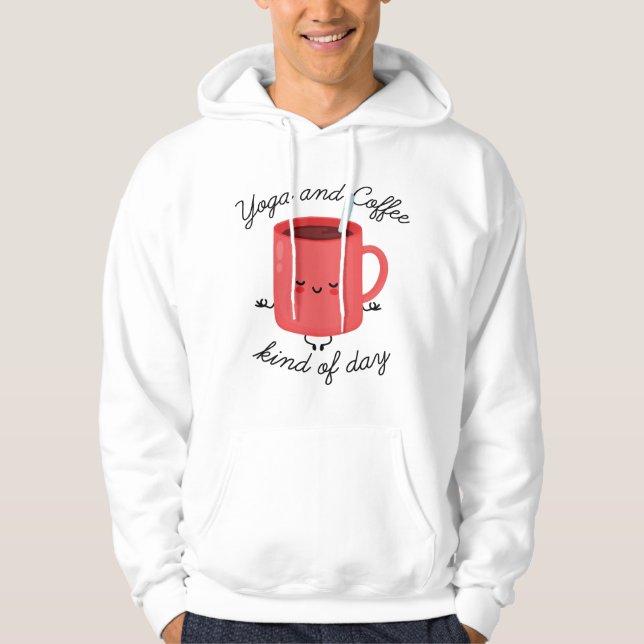 Yoga och kaffe hoodie (Framsida)