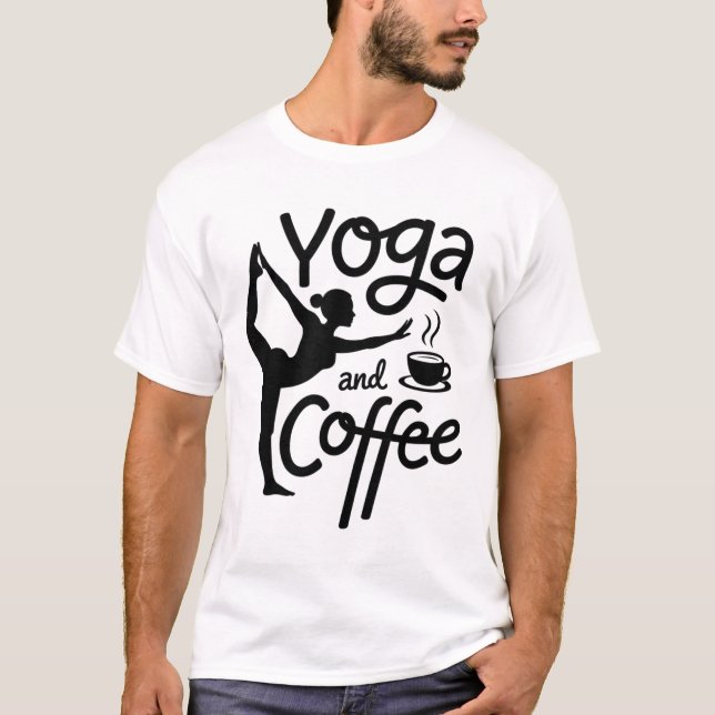 Yoga och kaffe Mindfull morgonrutin  T Shirt (Framsida)