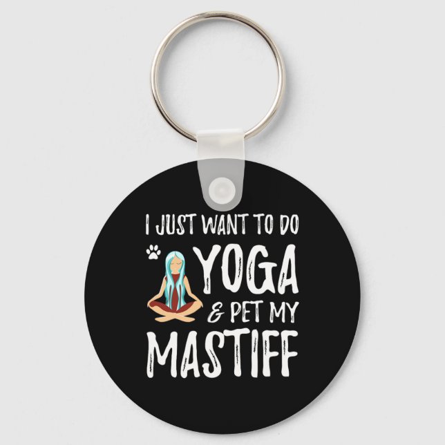 Yoga och mastiff för rolig hundmamma presentidé mä nyckelring (Framsida)