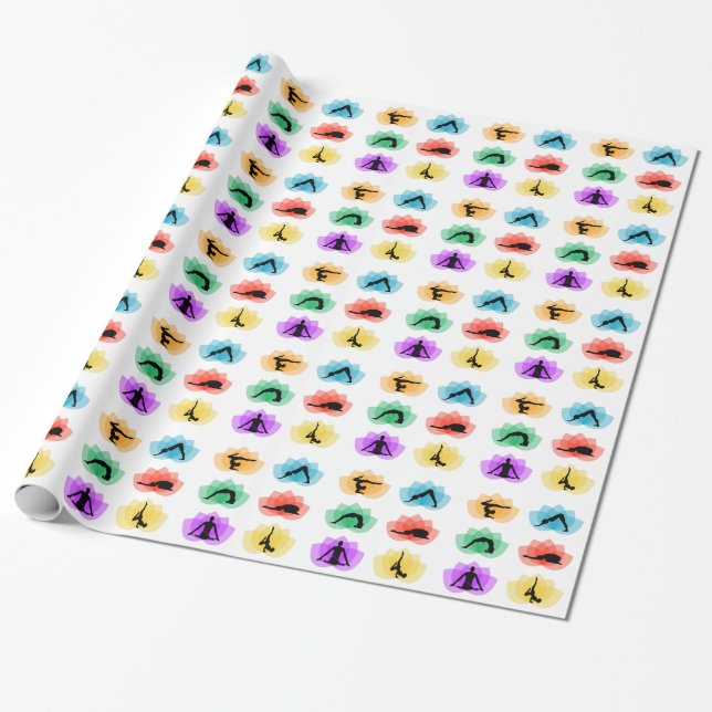 yoga- och meditationsymboler presentpapper (Utrullad)