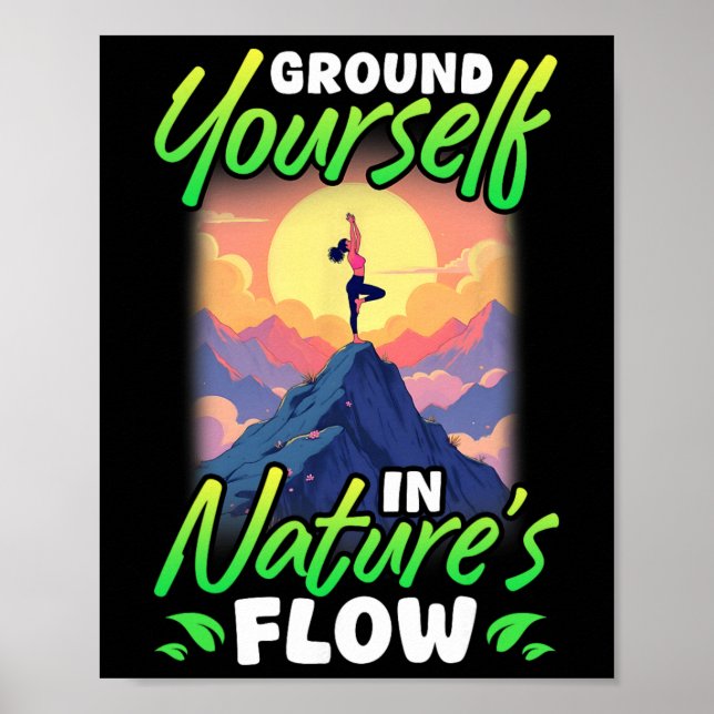 Yoga och natur - Förankra dig i naturens flöde  Poster (Framsidan)