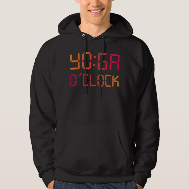 YOGA O'Clock Funny Yoga Hoodie (Framsida)