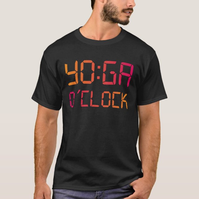 YOGA O'Clock Funny Yoga T Shirt (Framsida)