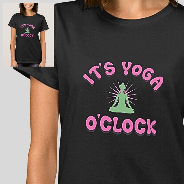 Yoga O'Clock Rosa Mauve & Grönt T Shirt (Skapare uppladdad)