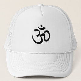 Yoga, Om Aum Icon, Ohm Hinduism, svart, vitt Keps