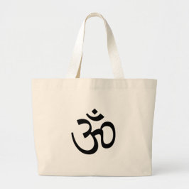 Yoga, Om Aum-ikon, hinduistisk symbol, svart vitt Jumbo Tygkasse