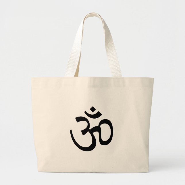 Yoga, Om Aum-ikon, hinduistisk symbol, svart vitt Jumbo Tygkasse (Framsidan)