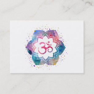 *~* Yoga Om Aum Lotus Flower Artistic Visitkort