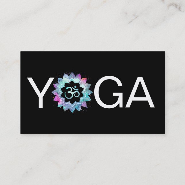 *~* Yoga OM Aum Lotus Lärare Mandala Visitkort (Framsida)