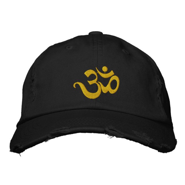 Yoga OM Embroeded Mörk Cap Broderad Keps (Framsida)