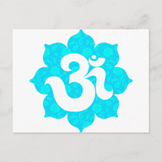 Yoga Om i Lotus ljusblå Vykort