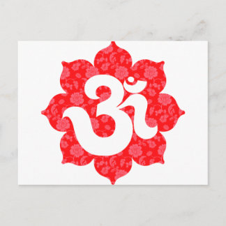 Yoga Om i Lotus Red Vykort