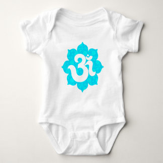 Yoga Om i lotusblomma tänder - blått T-shirt