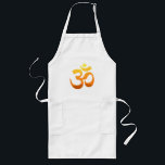 Yoga Om Mantra Symbol Guld Sol Asana Slappna av Långt Förkläde<br><div class="desc">Yoga Om Mantra Symbol Guld Sol Asana Slappna av i Gultens Elegant för inspirationsförmåga för Orange  Blå Apron.</div>