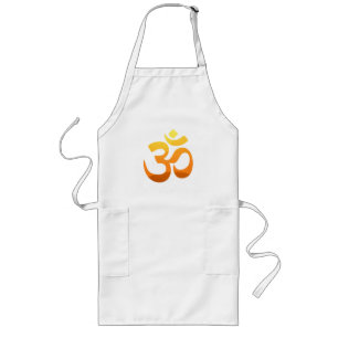 Yoga Om Mantra Symbol Guld Sol Asana Slappna av Långt Förkläde