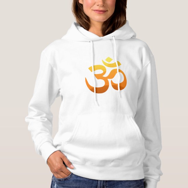 Yoga Om Mantra Symbol Guld Sol Asana Slappna av Wo T Shirt (Framsida)