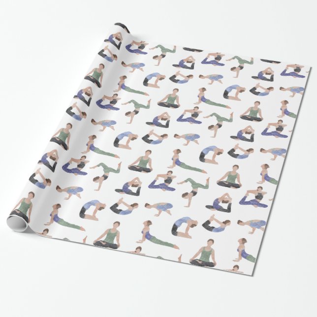 Yoga-omslagning av papper eller presentomslutning presentpapper (Utrullad)