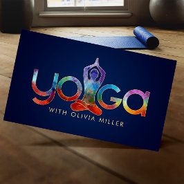 Yoga Ord Art -Colorful Illustration Visitkort