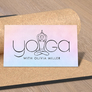 Yoga Ord Art - illustration av Hand plockade Visitkort