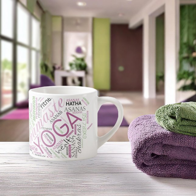 Yoga Ord Cloud Plum/Grönt ID254 Espressomugg (Skapare uppladdad)
