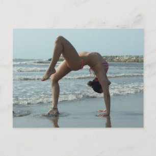 Yoga på Beach-fotot Vykort