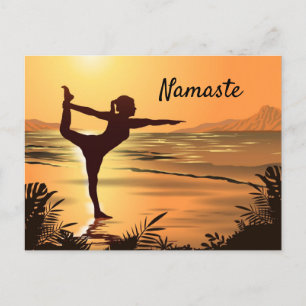 Yoga på Beach-vykortet Vykort