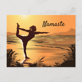Yoga på Beach-vykortet Vykort