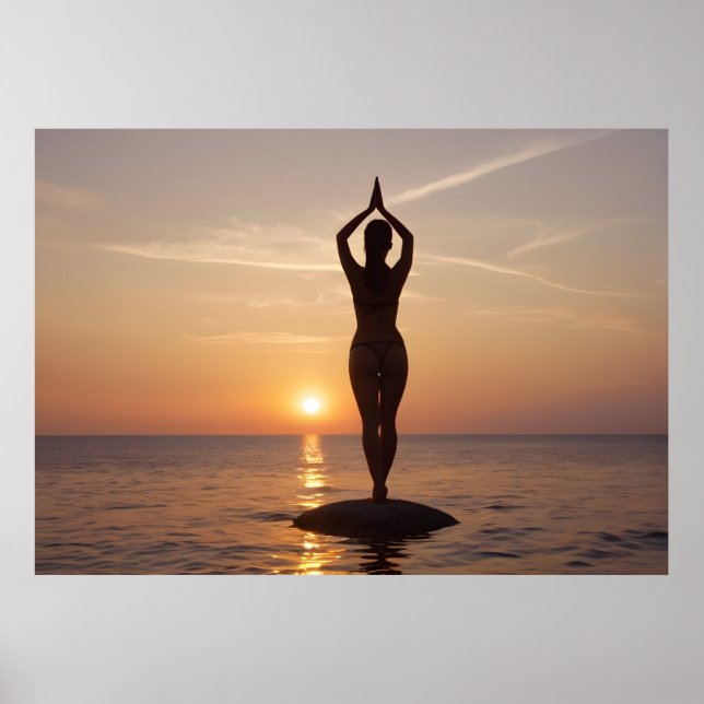 Yoga på stranden poster (Framsidan)
