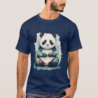yoga panda behålla lugn meditate t shirt