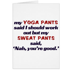 Yoga pants.t för svettflåsandetakt hälsningskort