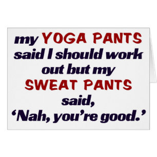 Yoga pants.t för svettflåsandetakt hälsningskort
