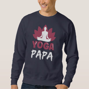 Yoga Pappa Cute Älskare Meditation Hobby Pappa Far Lång Ärmad Tröja