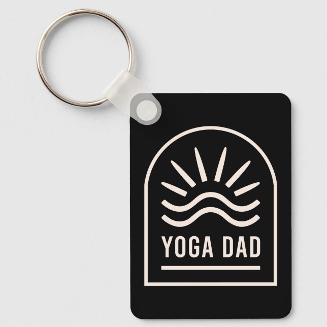 Yoga pappa far vintage svart nyckelring (Framsida)