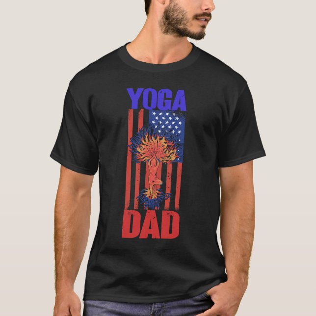 Yoga Pappa Spirituality Meditation Yoga 4 T Shirt (Framsida)