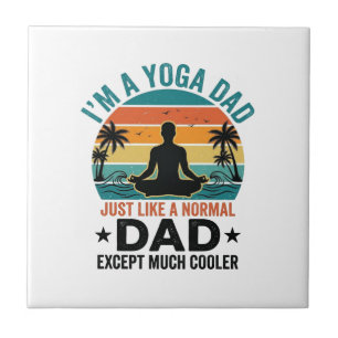 Yoga Pappa Vintage Solnedgång Rolig Fader Tröja De Kakelplatta
