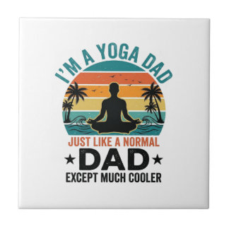 Yoga Pappa Vintage Solnedgång Rolig Fader Tröja De Kakelplatta