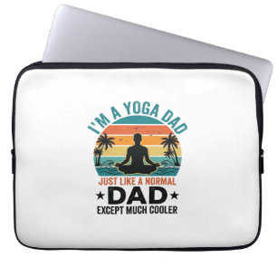Yoga Pappa Vintage Solnedgång Rolig Fader Tröja De Laptop Fodral