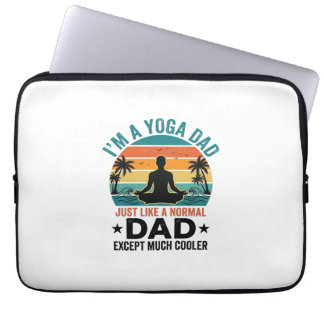 Yoga Pappa Vintage Solnedgång Rolig Fader Tröja De Laptop Fodral