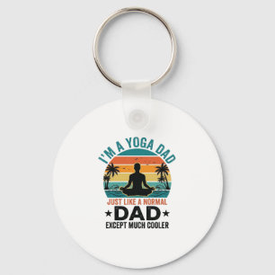 Yoga Pappa Vintage Solnedgång Rolig Fader Tröja De Nyckelring