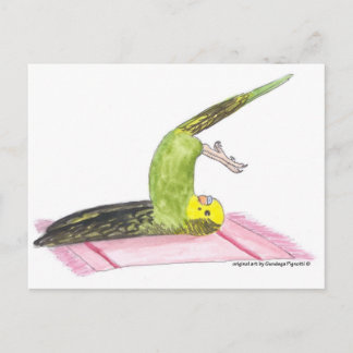Yoga Parakeet Plow pose Vykort