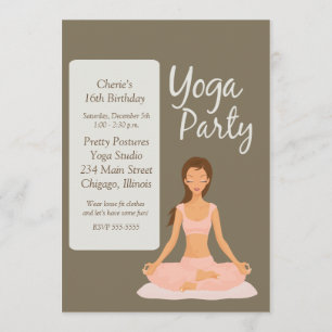 YOGA PARTY födelsedag: Utför stretande inbjudan