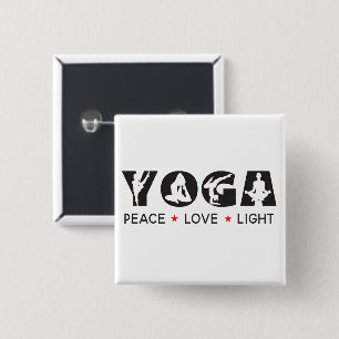Yoga - Peace Kärlek Light Knapp