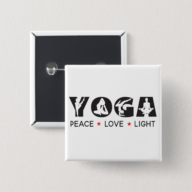 Yoga - Peace Kärlek Light Knapp (Framsida & baksida)