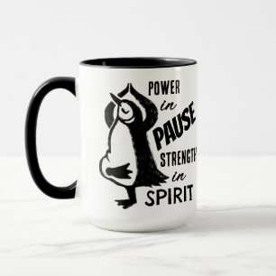 Yoga Penguin Black and White Motivational Mugg