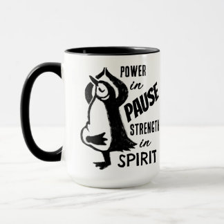 Yoga Penguin Black and White Motivational Mugg