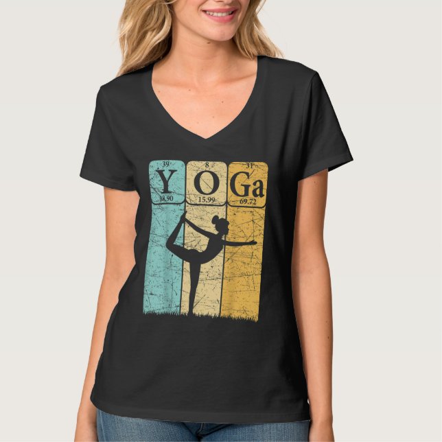 Yoga Periodic Table Elements Zen Meditation Nerd Y T Shirt (Framsida)