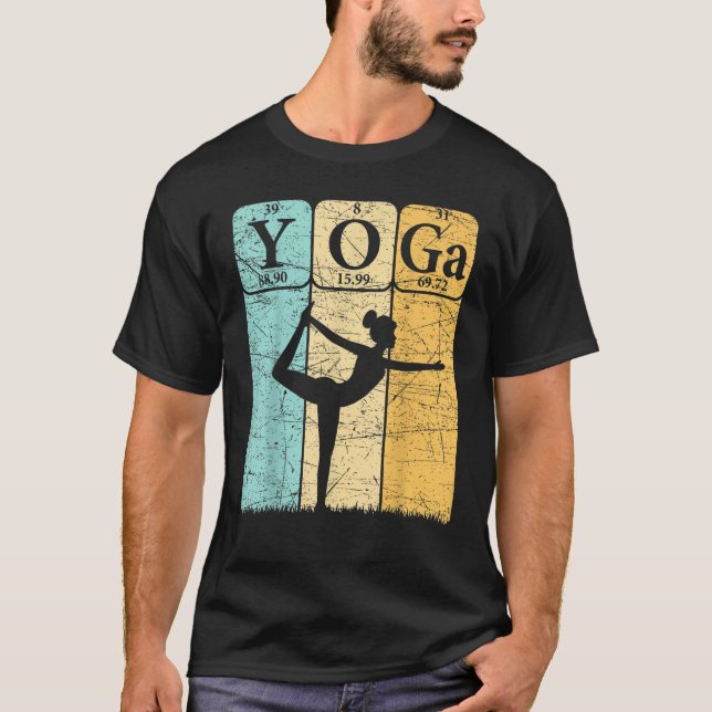 Yoga Periodic Table Elements Zen Meditation Nerd Y T Shirt (Framsida)