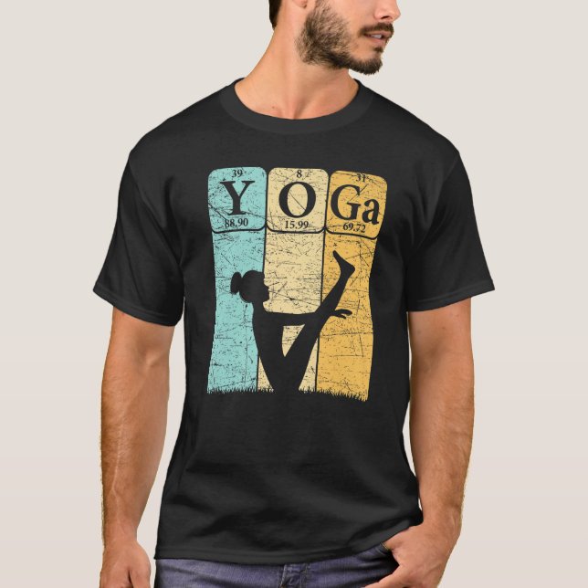 Yoga Periodic Table Elements Zen Meditation Nerd Y T Shirt (Framsida)